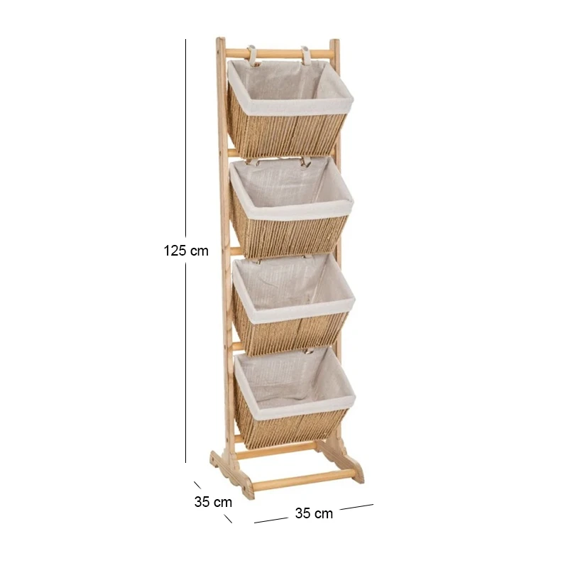 4 TIER BASKET STAND 35X35X125CM