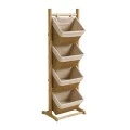 4 TIER NATURAL PAPER ROPE DISPLAY STAND 35X35X125CM
