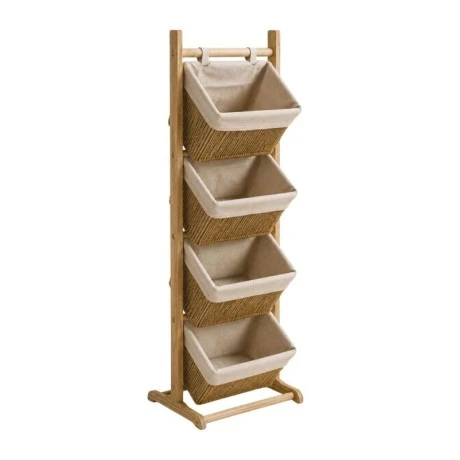 4 TIER NATURAL PAPER ROPE DISPLAY STAND 35X35X125CM