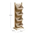 4 TIER NATURAL PAPER ROPE DISPLAY STAND 35X35X125CM