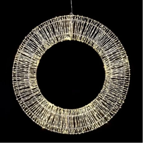 HANGING WREATH D60X6 CM WITH 1200 WARM WHITE LED LIGHTS IP44