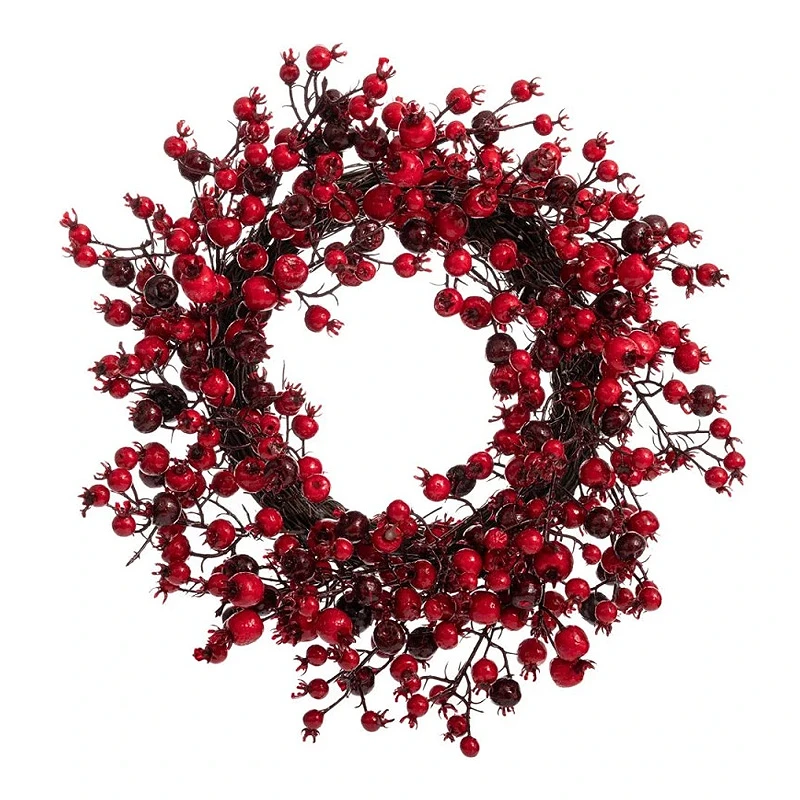 RED WREATH WITH BERRIES 40CM