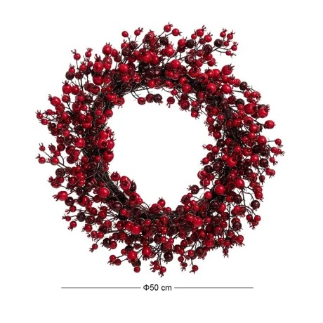 RED WREATH WITH BERRIES 50CM