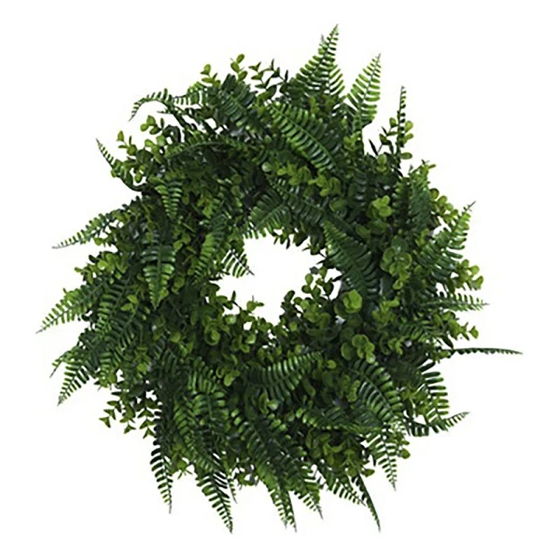 ARTIFICIAL GREEN GRASS WREATH 45CM