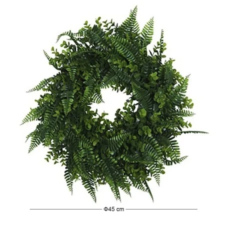 ARTIFICIAL GREEN GRASS WREATH 45CM