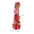 XMAS COLUMN WITH RED AND GOLD METAL GIFTS 46X34,5X140CM