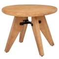ROUND SIDE TABLE IN NATURAL COLOR MADE OF PINE WOOD 60X60X47CM KD