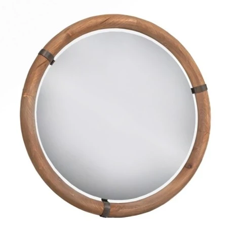 DECO ROUND MIRROR WITH WOODEN FRAME 65X4X65CM