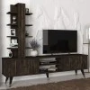 Agneta Megapap melamine TV unit in black rebab color 180x35x149cm.