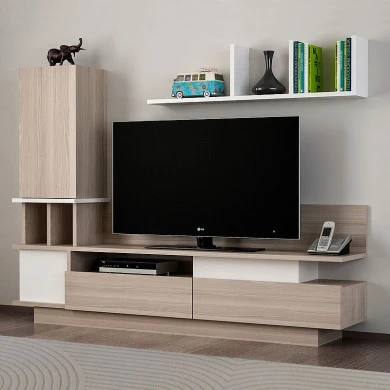 Almeria Megapap melamine TV unit in white - cordoba color 149x29,5x117cm.