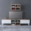 Beta Megapap melamine TV unit in sapphire oak- white color 160x25x34cm.
