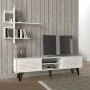 Salerno Megapap melamine TV unit in white 180x35x51cm.