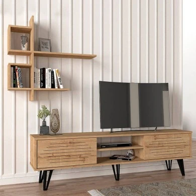 Salerno Megapap melamine TV unit in sapphire color 180x35x51cm.