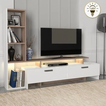 Simal Megapap  melamine TV unit with LED in white - cordoba color 168,2x31,3x120cm.