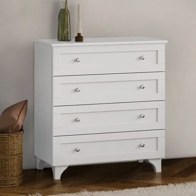 Emily Megapap chest of drawers in white color 80x42x85cm.