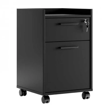 Gamer Megapap melamine wheeled chest of drawers with locker  in black color 40x40x56cm.
