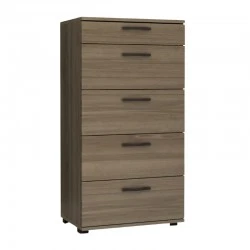 Helia Megapap melamine dresser in walnut color 60x44x108cm.