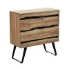 Chest of drawers Imena pakoworld solid wood 4cm walnut-black 80x38x86.5cm