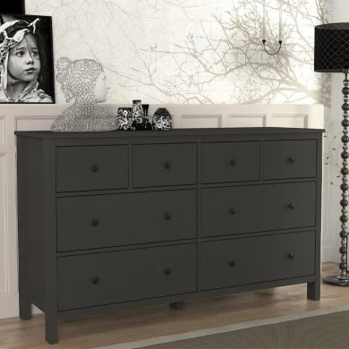 Συρταριέρα - Μπουφές Sabina Megapap χρώμα ανθρακί 160x50x96εκ.