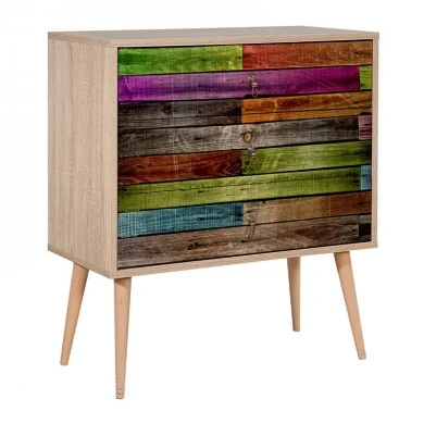 Soho Megapap melamine chest of drawers in sonoma color 80x40x90cm.