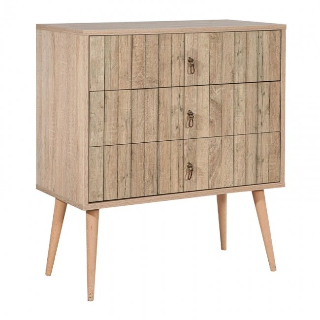Soho Megapap melamine chest of drawers in sonoma color 80x40x90cm.