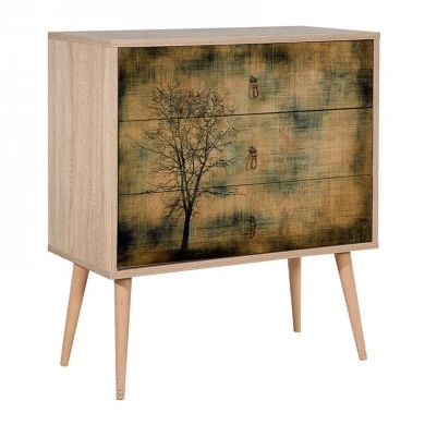 Soho Megapap melamine chest of drawers in sonoma color 80x40x90cm.