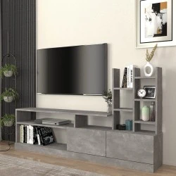 Pesaro Megapap melamine TV unit in concrete grey color 165x25x91,3cm. Pesaro Megapap melamine TV unit in concrete grey color 165x25x91,3cm.