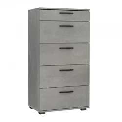 Helia Megapap melamine dresser in concrete grey color 60x44x108cm.