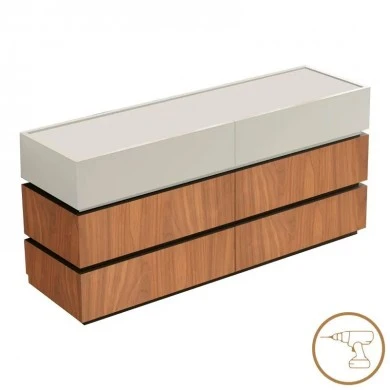 Sonlen pakoworld mdf chest of drawers in walnut-beige shade 120x40x72cm
