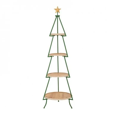 FOUR TIER GREEN METAL CHRISTMAS TREE STAND Φ33Χ99CM