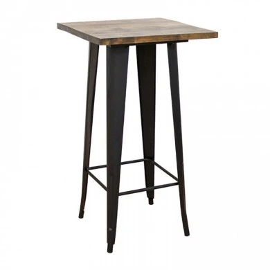 TEXAS ΜΠΑΡ ΜΑΥΡΟ ΜΑΤ ΤΡΑΠ. 60Χ60Χ103εκ.WOOD TOP