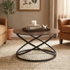 TORRE Coffee Table d.79x46cm Metal Black/Walnut