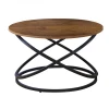 TORRE Coffee Table d.79x46cm Metal Black/Walnut