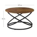 TORRE Coffee Table d.79x46cm Metal Black/Walnut