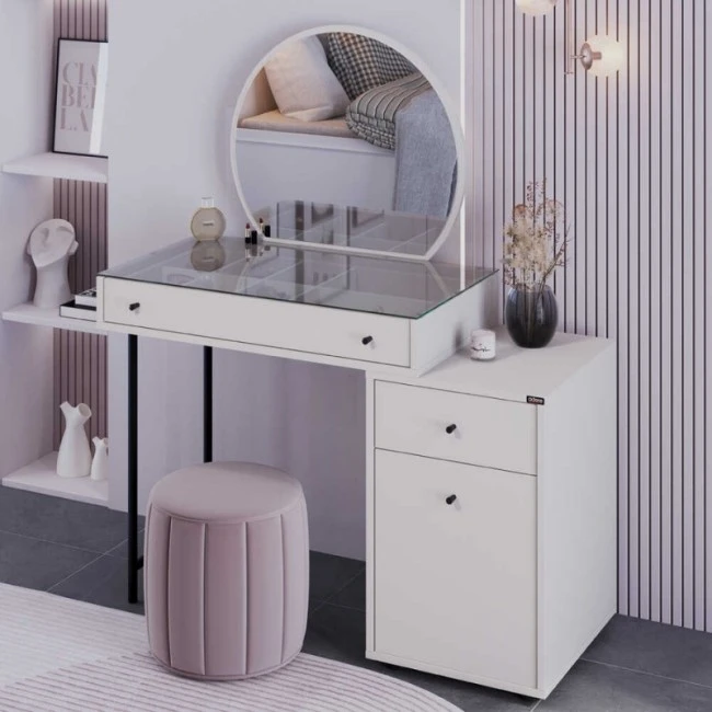 Dior Megapap melamine dressing table in mink color 108x45x130cm.