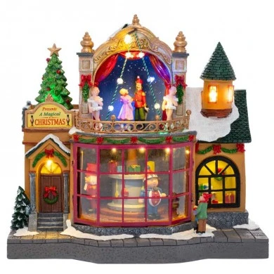 CHRISTMAS ANIMATED TOY SHOP WITH ADAPTOR 30.5X18.5X28.5CM