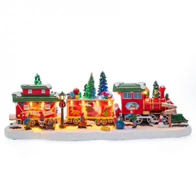 CHRISTMAS ANIMATED TRAIN WITH ADAPTOR 48X18X15.5CM