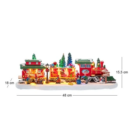 CHRISTMAS ANIMATED TRAIN WITH ADAPTOR 48X18X15.5CM