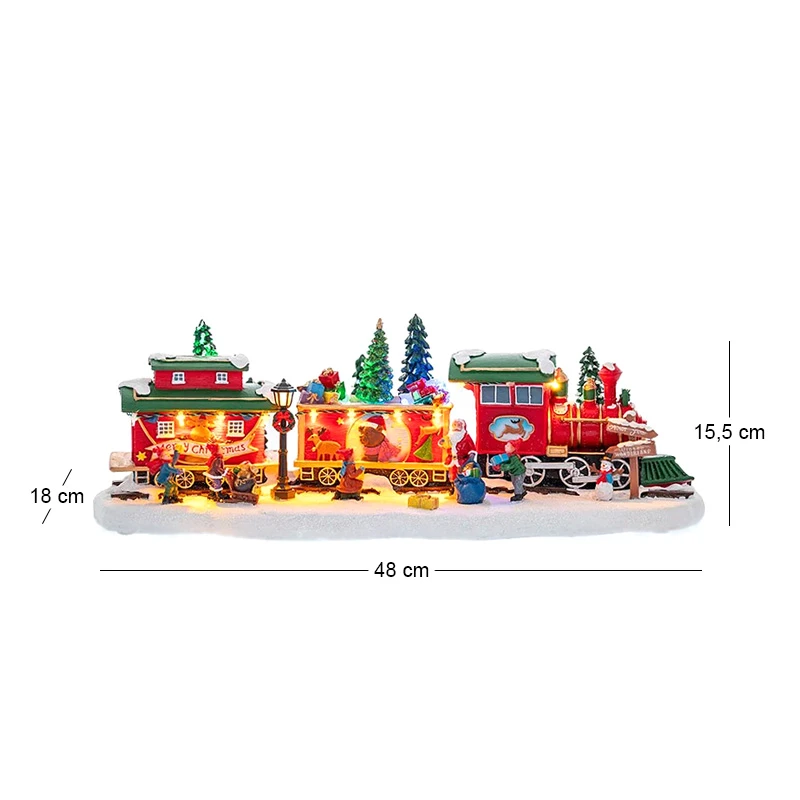 CHRISTMAS ANIMATED TRAIN WITH ADAPTOR 48X18X15.5CM