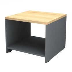 Venturo Megapap melamine office coffee table in anthracite - oak color 60x60x45cm. Venturo Megapap melamine office coffee table in anthracite - oak color 60x60x45cm.
