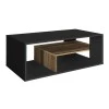 Abdera Megapap melamine coffee table in black - walnut color 110x60x42cm.