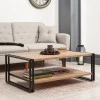 Coffee table Atlas Megapap metal - melamine color atlantic pine 110x70x40cm.