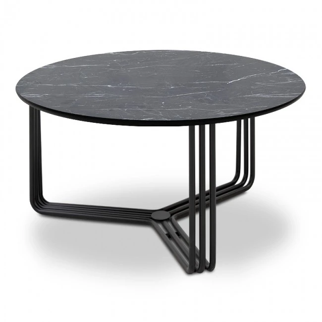 Catania Megapap Mdf/metallic coffee table in black marble effect color 82,5x82,5x42cm.