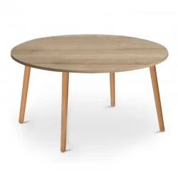 Τραπεζάκι σαλονιού Circle Megapap χρώμα oak 90x90x40εκ.
