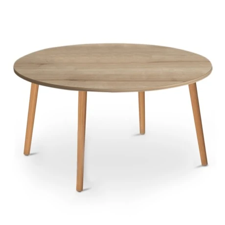 Circle Megapap melamine coffee table in oak color 90x90x40cm.