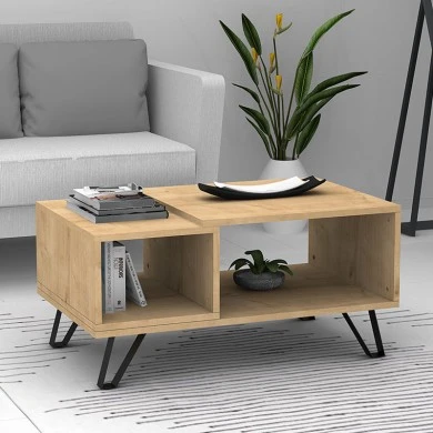 Don Megapap melamine coffee table in sonoma color 90x55x44cm.