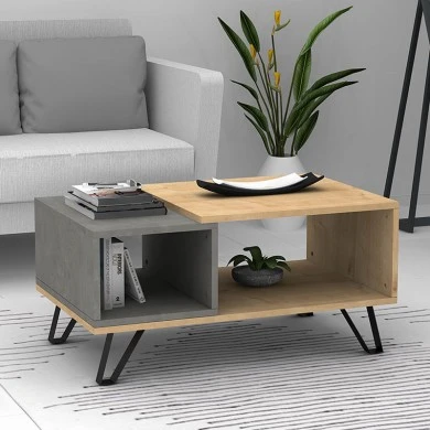 Don Megapap melamine coffee table in sonoma - anthracite color 90x55x44cm.