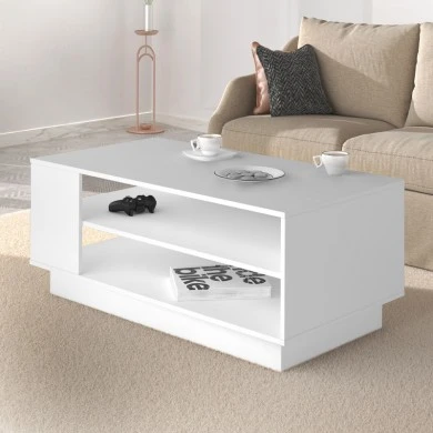 Franko Megapap melamine coffee table in white color 110x60x45cm.