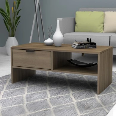 Galaxy Megapap melamine coffee table in walnut color 100x50x42cm.