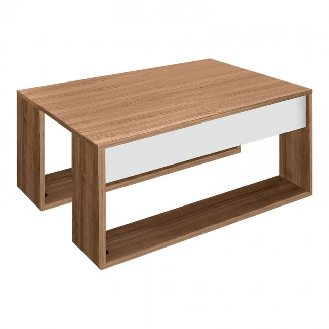 Gorder Megapap melamine coffee table in walnut color 80x60x35cm.